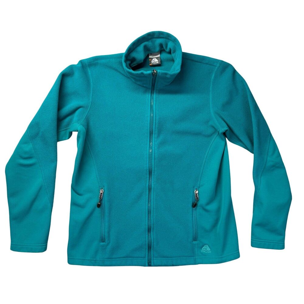 NIKE ACG Jacket Women's Medium Blue Long Sleeve Fleece Full Zip Therma Fit VTG